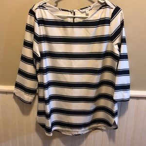 Striped Navy and White Dress Shirt